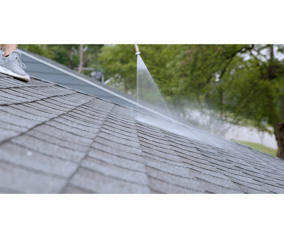 GreenSoy™ rejuvenation being applied to an asphalt shingle roof